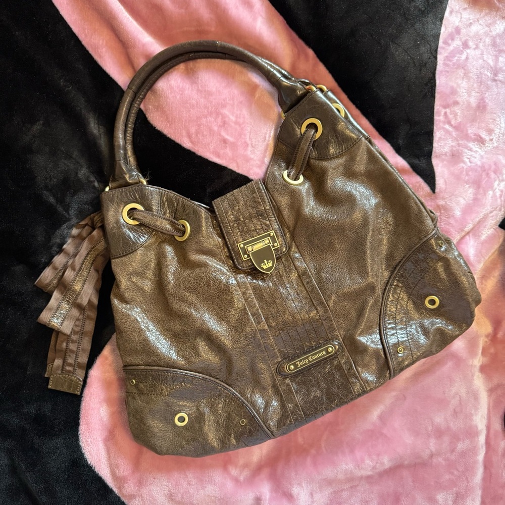 Juicy Couture Brown Leather Shoulder Bag